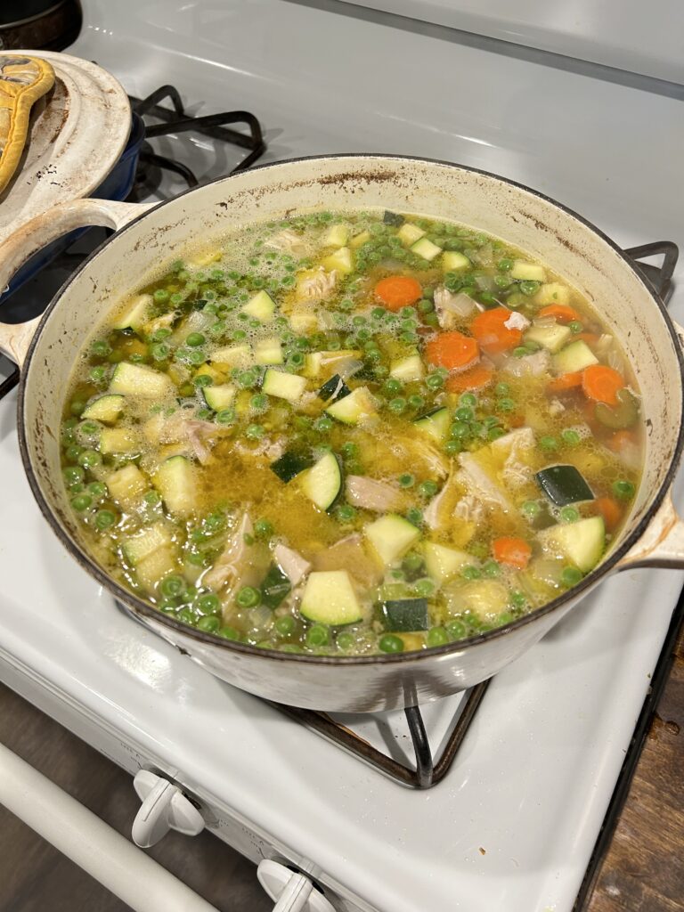 homesteading skills for moms – homemade soup ready for freezer